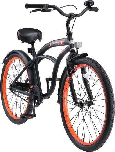 BIKESTAR-BIKESTAR Vélo enfant pour garcons et filles de 10 - 13 ans | Bicyclette enfant 24 pouces cruiser avec freins | Noir & Vert-1