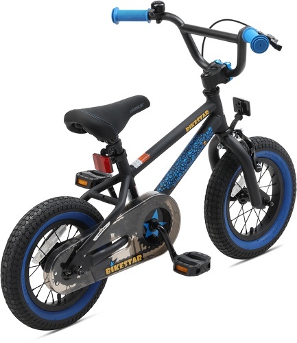 BIKESTAR-BIKESTAR Vélo enfant pour garcons et filles de 3 - 4 ans | Bicyclette enfant 12 pouces BMX avec freins | Noir & Bleu-4