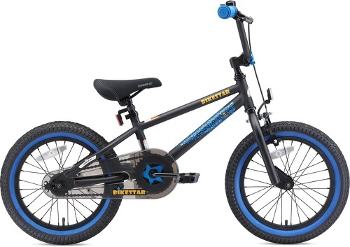 BIKESTAR-BIKESTAR Vélo enfant pour garcons et filles de 4 - 5 ans | Bicyclette enfant 16 pouces BMX avec freins | Noir & Bleu-2