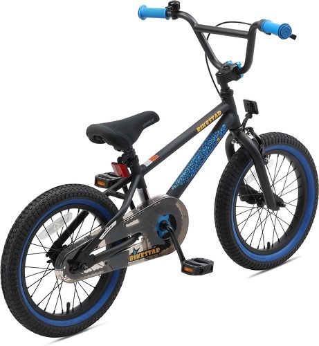 BIKESTAR-BIKESTAR Vélo enfant pour garcons et filles de 4 - 5 ans | Bicyclette enfant 16 pouces BMX avec freins | Noir & Bleu-4