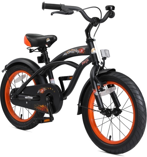 BIKESTAR-BIKESTAR Vélo enfant pour garcons et filles de 4 - 5 ans | Bicyclette enfant 16 pouces cruiser avec freins | Noir-image-1