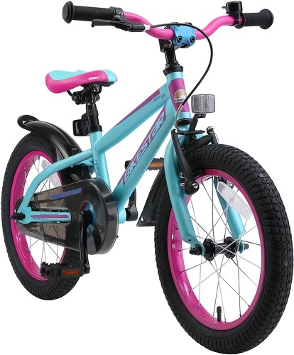 BIKESTAR-BIKESTAR Vélo enfant pour garcons et filles de 4 - 5 ans | Bicyclette enfant 16 pouces Mountainbike avec freins | Berry & Turquoise-image-1