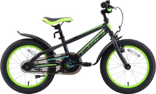 BIKESTAR-BIKESTAR Vélo enfant pour garcons et filles de 4 - 5 ans | Bicyclette enfant 16 pouces Mountainbike avec freins | Noir & Vert-1