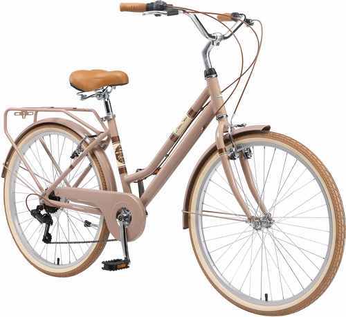 BIKESTAR-BIKESTAR VTC Vélo de ville en aluminium 26" pouces | 7 vitesse Shimano, Vélo urbain pour femme, Vélo de Confort Retro | Marron-image-1