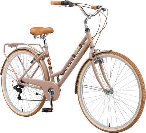 BIKESTAR-BIKESTAR VTC Vélo de ville en aluminium 28" pouces | 7 vitesse Shimano, Vélo urbain pour femme, Vélo de Confort Retro | Marron-image-1