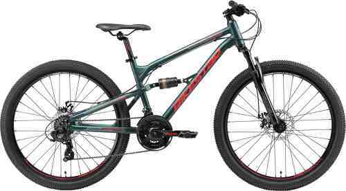 BIKESTAR-BIKESTAR VTT en aluminium, frein à disque, 21 vitesses Shimano, 26 pouces | Mountainbike tout suspension integral cadre 16 pouces | Vert-1