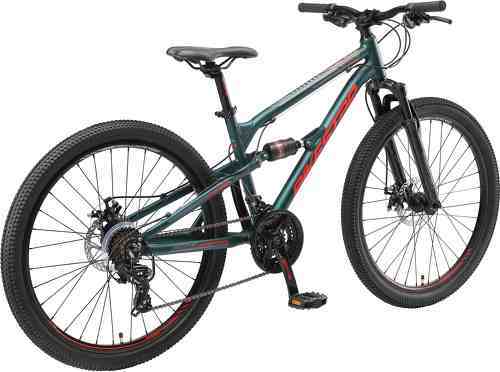 BIKESTAR-BIKESTAR VTT en aluminium, frein à disque, 21 vitesses Shimano, 26 pouces | Mountainbike tout suspension integral cadre 16 pouces | Vert-3