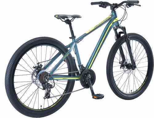 BIKESTAR-BIKESTAR VTT en aluminium, frein à disque, 21 vitesses Shimano, 27.5 pouces | Mountainbike cadre 16" pouces MTB suspension avant | Bleu Vert-2