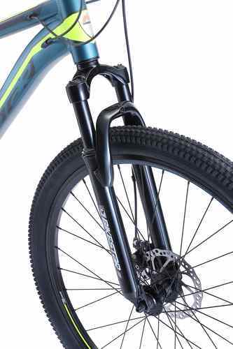 BIKESTAR-BIKESTAR VTT en aluminium, frein à disque, 21 vitesses Shimano, 27.5 pouces | Mountainbike cadre 16" pouces MTB suspension avant | Bleu Vert-4