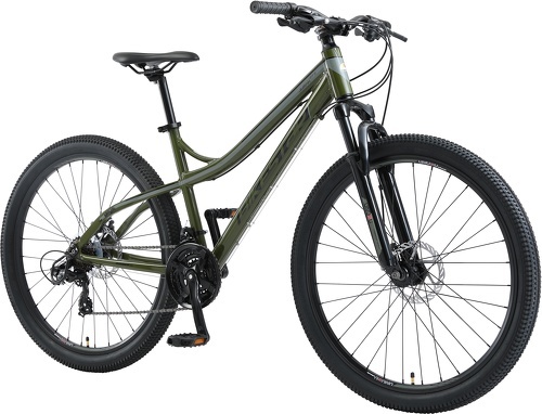 BIKESTAR-BIKESTAR VTT en aluminium, frein à disque, 21 vitesses Shimano, 27.5 pouces | Mountainbike suspension avant cadre 17 pouces | Vert-3