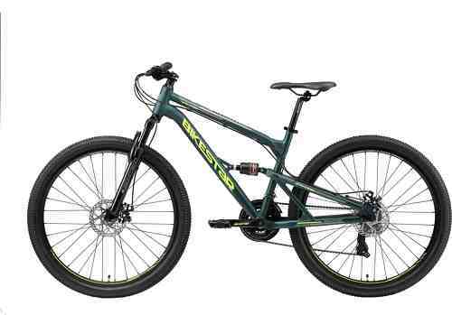 BIKESTAR-BIKESTAR VTT en aluminium, frein à disque, 21 vitesses Shimano, 27.5 pouces | Mountainbike tout suspension integral cadre 16.5 pouces | Vert-2