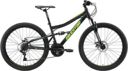 BIKESTAR-BIKESTAR VTT Vélo tout terrain, frein à disque, 21 vitesses Shimano, 26 pouces | Mountainbike tout suspendu integral cadre 15 pouces | Menthe-1