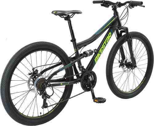 BIKESTAR-BIKESTAR VTT Vélo tout terrain, frein à disque, 21 vitesses Shimano, 26 pouces | Mountainbike tout suspendu integral cadre 15 pouces | Menthe-2