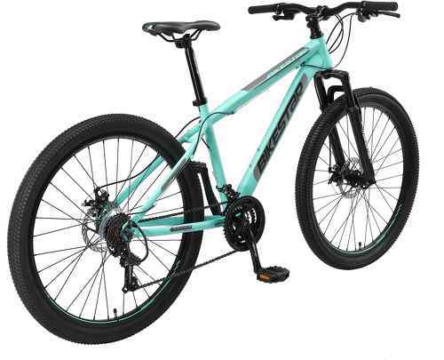 BIKESTAR-BIKESTAR VTT Vélo tout terrain, frein à disque, 21 vitesses Shimano, 27.5 pouces | Mountainbike suspension avant cadre 17 pouces | Menthe-2