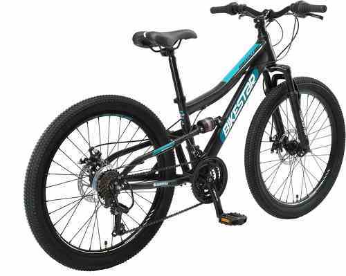 BIKESTAR-BIKESTAR VTT Vélo tout terrain tout suspendu pour enfants de 8 ans | Bicyclette 24 pouces, cadre 13", 7 vitesses Shimano, Freins Disque-2