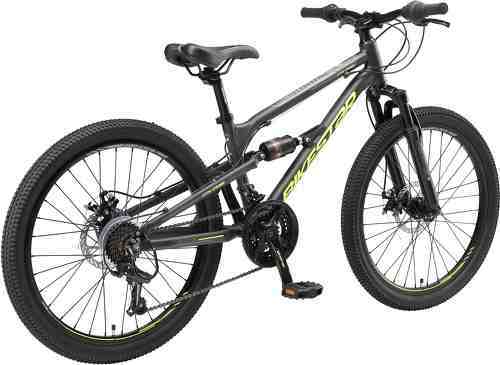 BIKESTAR-BIKESTAR VTT Vélo tout terrain tout suspendu pour enfants de 9 ans | Bicyclette 24 pouces 21 vitesses Shimano, Freins Disque | Vert-2