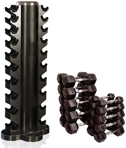 TUNTURI-Tunturi Set d'Haltères 1-10kg + Rack Vertical-image-1