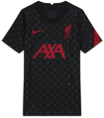NIKE-T-shirt d’entraînement Nike Liverpool FC pour enfant Breathe Hyper Top noir/rouge-image-1