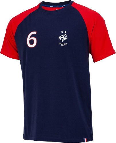 FFF-Pogba T-shirt Fan Marine/Rouge Junior Equipe de France-image-1
