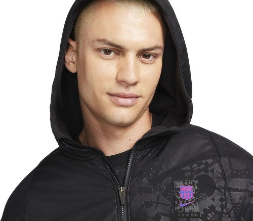 NIKE-Veste à capuche Barça Woven Noir-2
