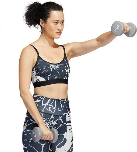 adidas Performance-Brassière imprimé floral maintien léger-0