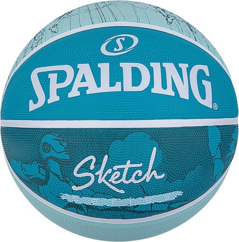 SPALDING-Sketch crack sz7 rubber basketball-image-1