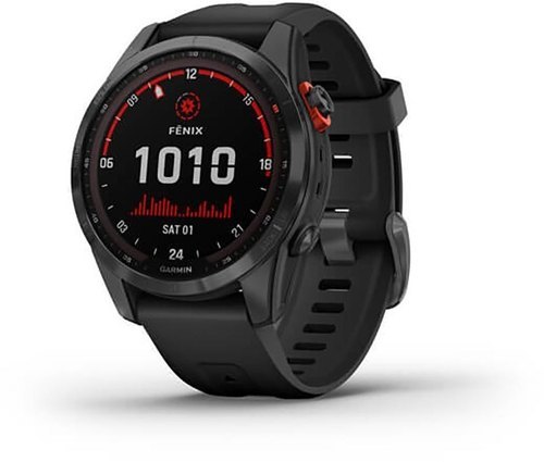 GARMIN-Fenix 7S Solar Gray avec bracelet noir-0