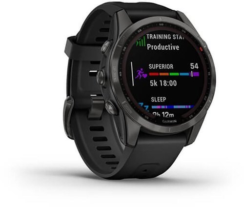 GARMIN-Garmin Fenix 7S Sapphire Solar Titanium Carbon-3