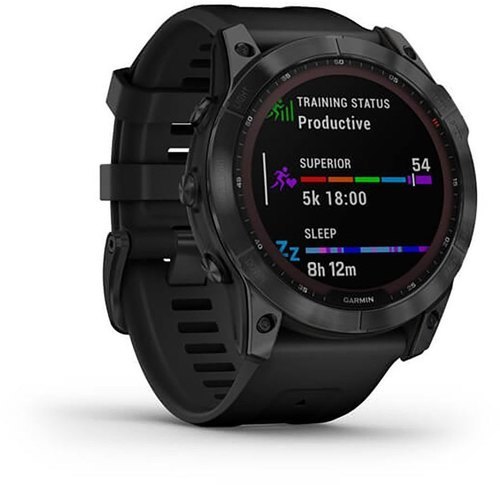 GARMIN-Fénix 7X Sapphire Solar Titane avec revêtement Black DLC et bracelet noir-3