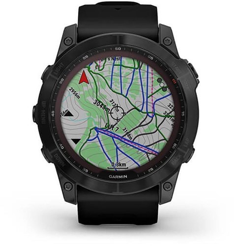 GARMIN-Fénix 7X Sapphire Solar Titane avec revêtement Black DLC et bracelet noir-4