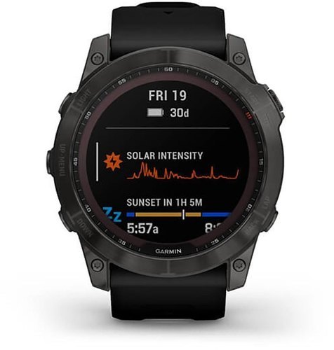 GARMIN-Fenix 7X Sapphire Solar Titane avec revêtement Carbon Gray DLC et bracelet noir-2