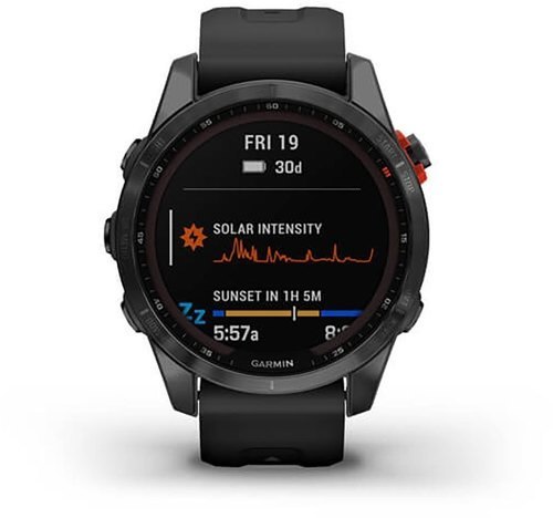 GARMIN-Fenix 7S Solar Gray avec bracelet noir-2