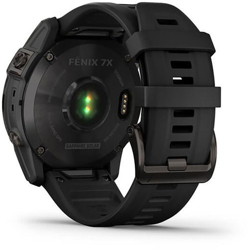 GARMIN-Fenix 7X Sapphire Solar Titane avec revêtement Carbon Gray DLC et bracelet noir-1