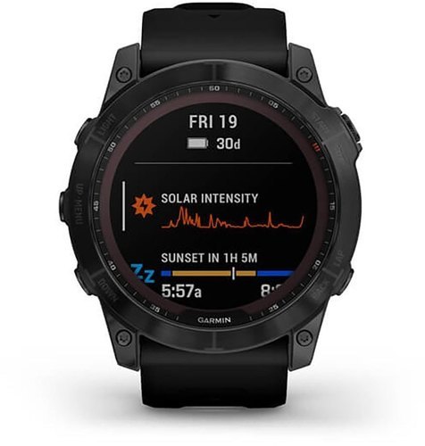 GARMIN-Fénix 7X Sapphire Solar Titane avec revêtement Black DLC et bracelet noir-2