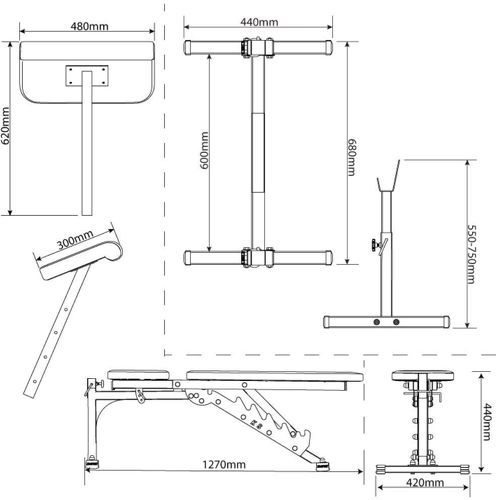 K-Sport GmbH-Ensemble d'entraînement avec banc de musculation + support + pupitre de curling - KSSL103-4