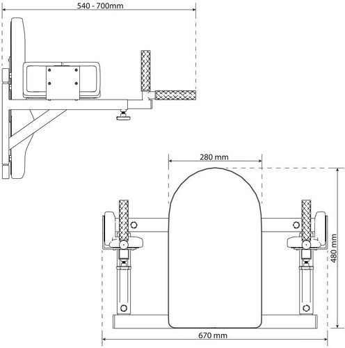 K-Sport GmbH-Poste de trempage avec guide latéral pour le montage mural - KSH005-4