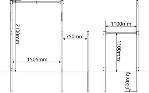 K-Sport GmbH-Station de musculation - Barre de traction + barres parallèles pour l'extérieur - KSOZ003-4