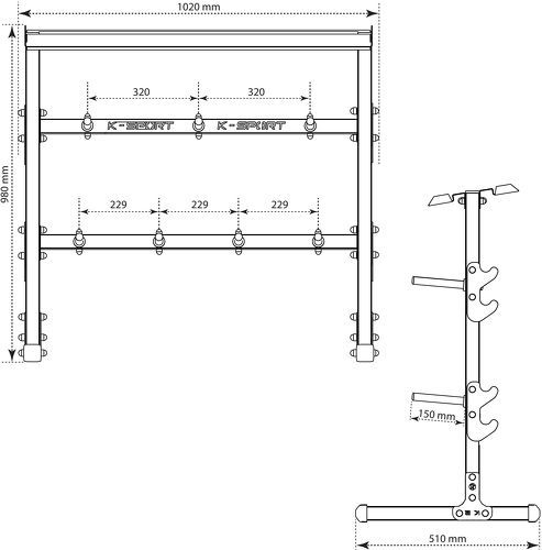 K-Sport GmbH-Support pour poids, haltères et haltères - KSSL105-3