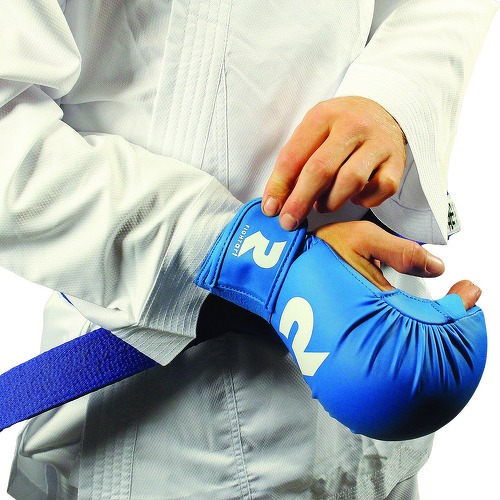 Fightart-Mitaine de karaté entraînement et compétition - Modèle intégral bleu-2