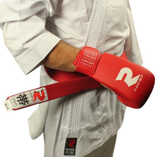 Fightart-Mitaine de karaté entraînement et compétition - Modèle intégral rouge-3