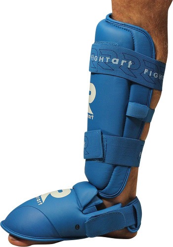 Fightart-Protège-tibia et pied de karaté - entraînement et compétition - Modèle bleu-2