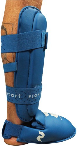 Fightart-Protège-tibia et pied de karaté - entraînement et compétition - Modèle bleu-3
