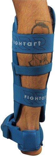 Fightart-Protège-tibia et pied de karaté - entraînement et compétition - Modèle bleu-4