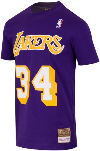 Mitchell & Ness-Mitchell & Ness Name&Number Los Angeles Lakers Shaquille O'Neal Tee BNN3CW19045-LALPURP96SON-image-1