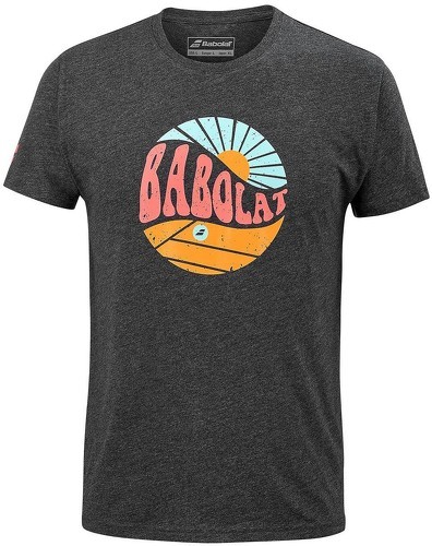BABOLAT-EXERCISE VINTAGE Tee Anthracite / Corail / Turquoise 2022-image-1