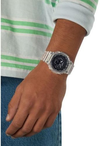 CASIO-Montre G-SHOCK - CASIO - Resitante aux chocs - Multifonctions - Blanc transparent-1