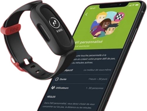 Fitbit-FITBIT Ace 3 - Bracelet connecté enfant - Noir et rouge-1