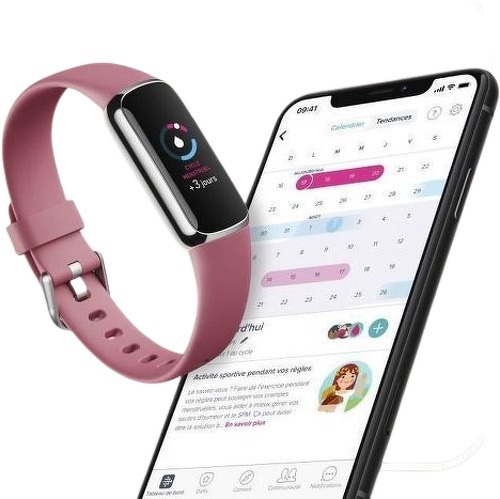 Fitbit-FITBIT Luxe - Bracelet d'activité - Acier inoxydable platine - Ordhidée-2