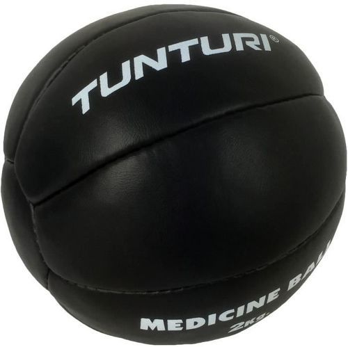 TUNTURI-TUNTURI Balle de médecine / Ballon médicinal / Medicine ball en cuir 1kg noir-image-1
