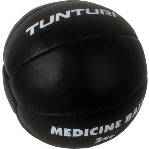 TUNTURI-TUNTURI Balle de médecine / Ballon médicinal / Medicine ball en cuir 2kg noir-image-1
